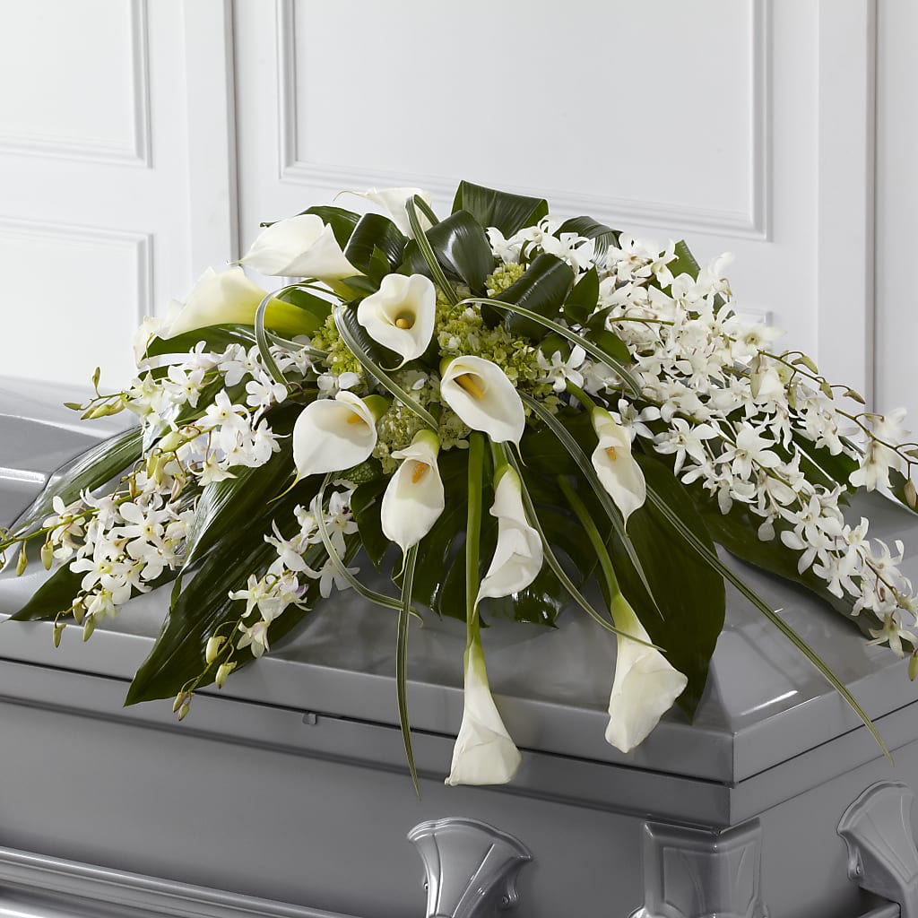 Angel Wings Casket Spray – Seasons Design Studio-fmi, Houston TX