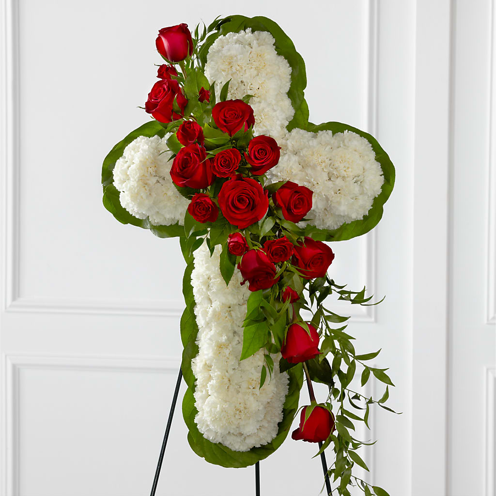 Floral Cross Easel – Seasons Design Studio-fmi, Houston TX