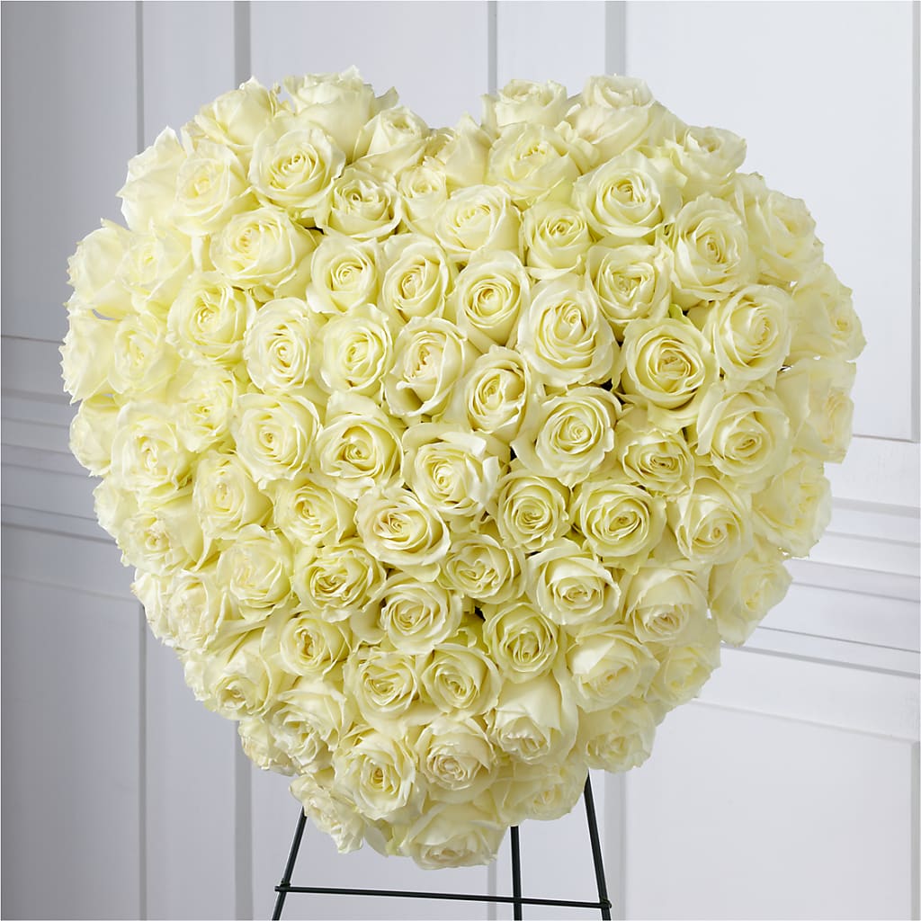 Elegant Remembrance Standing Heart – Seasons Design Studio-fmi, Houston TX