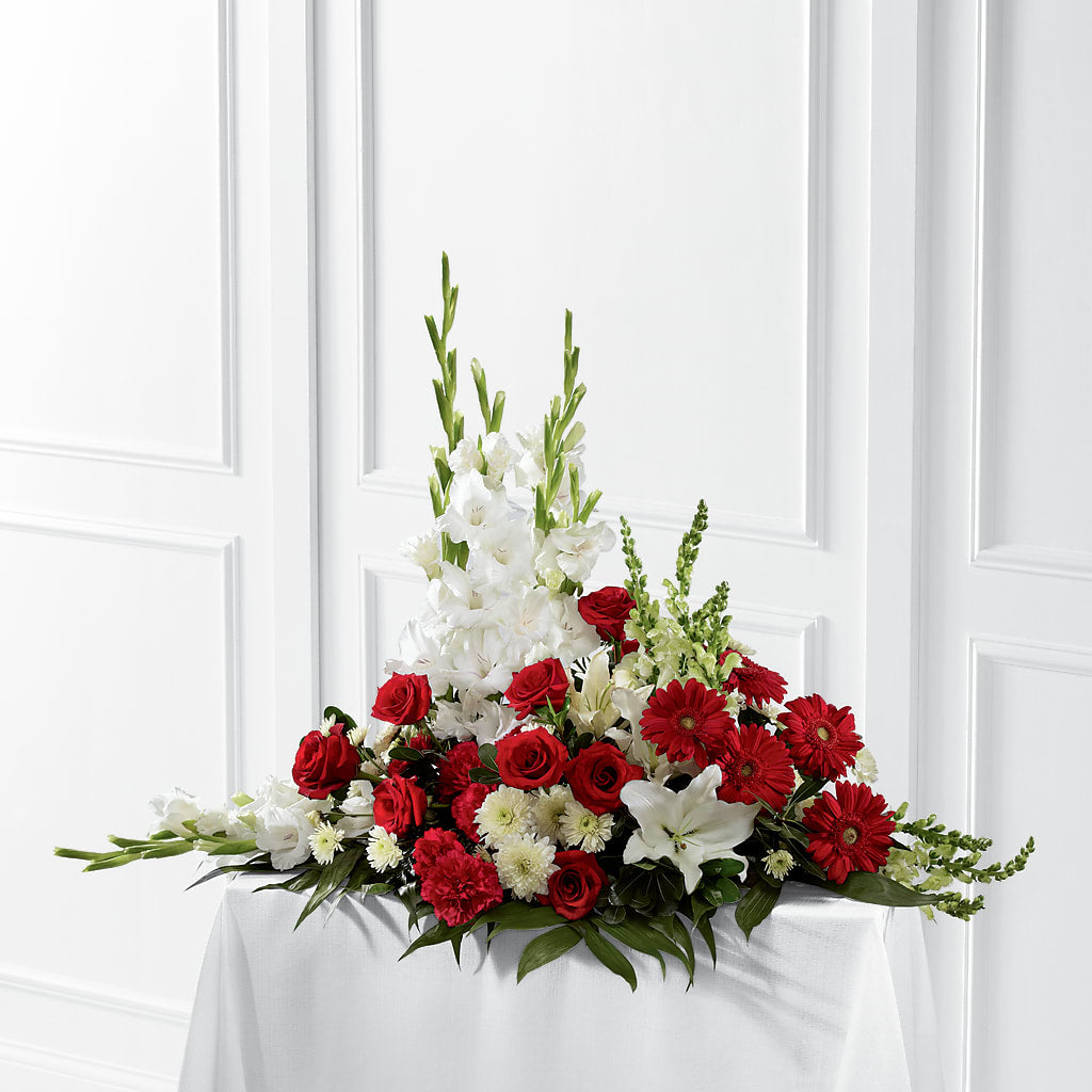 Crimson & White Arrangement – Seasons Design Studio-fmi, Houston TX