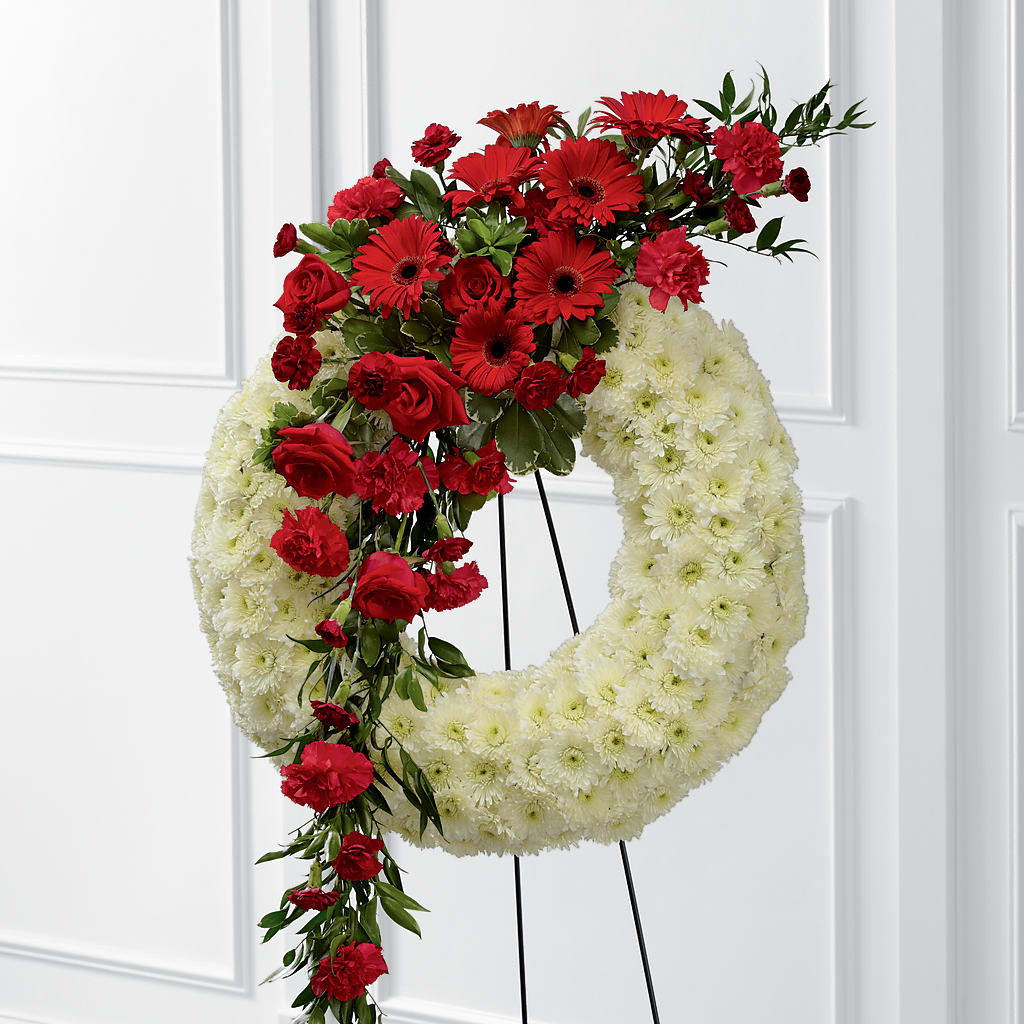 Graceful Tribute Wreath – Seasons Design Studio-fmi, Houston TX