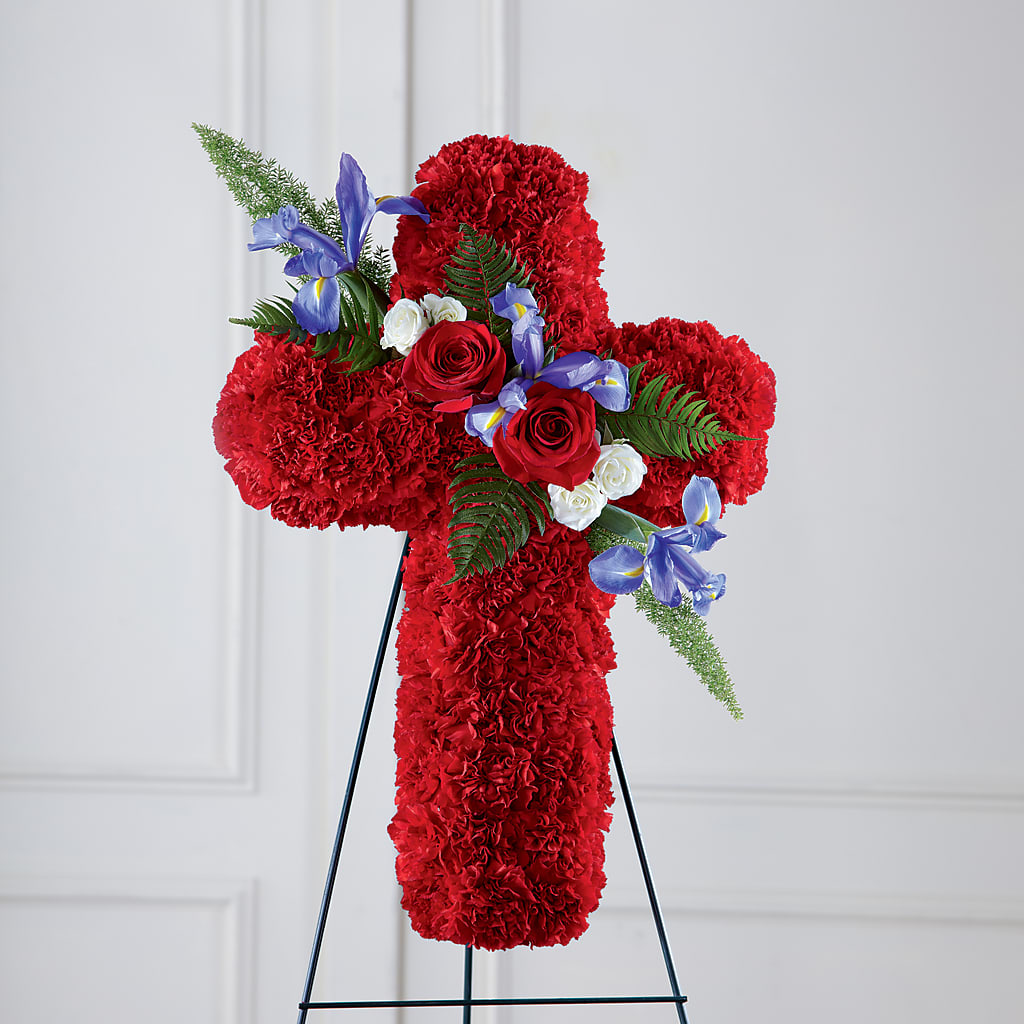 Faithful Hero Floral Cross – Seasons Design Studio-fmi, Houston TX