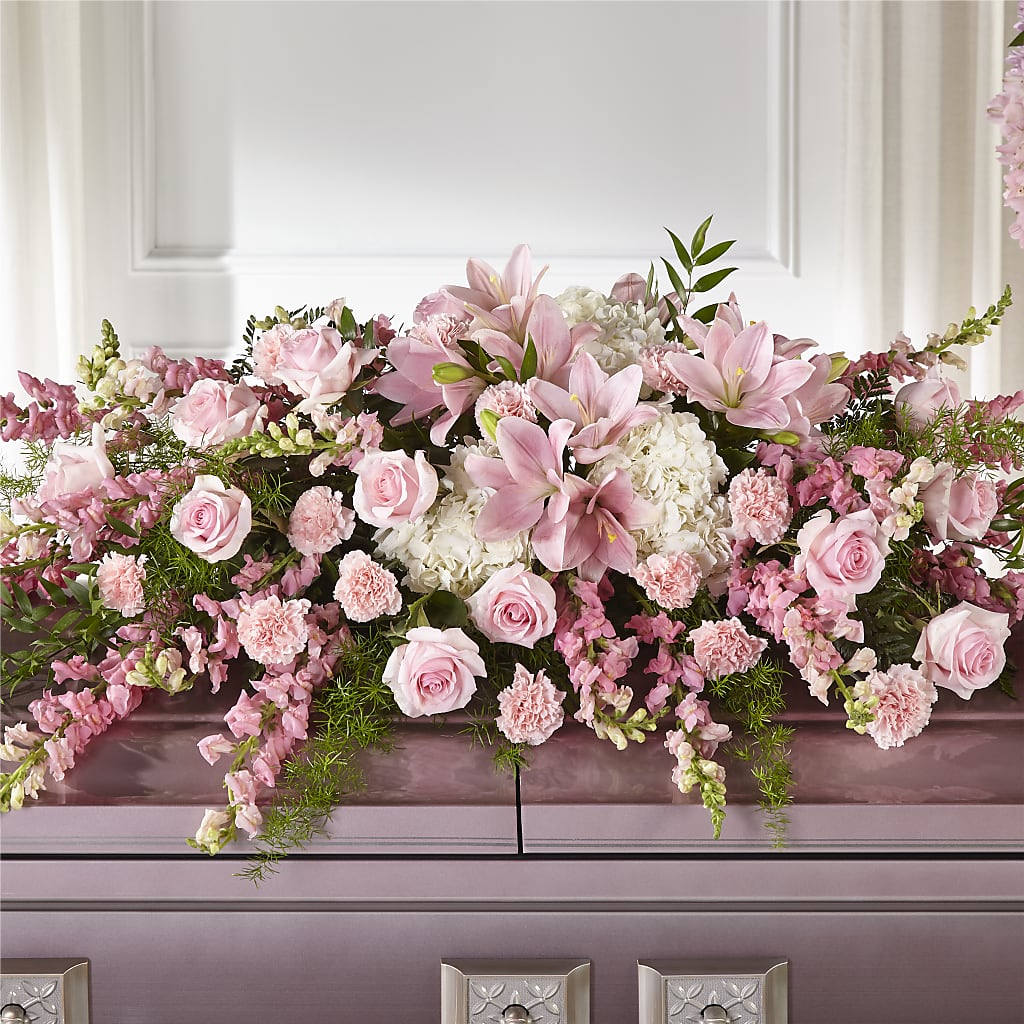 Life & Remembrance Casket Spray – Seasons Design Studio-fmi, Houston TX