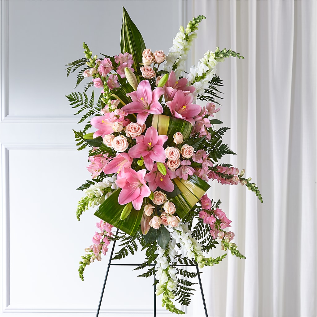Elegant Embrace Standing Spray – Seasons Design Studio-fmi, Houston TX