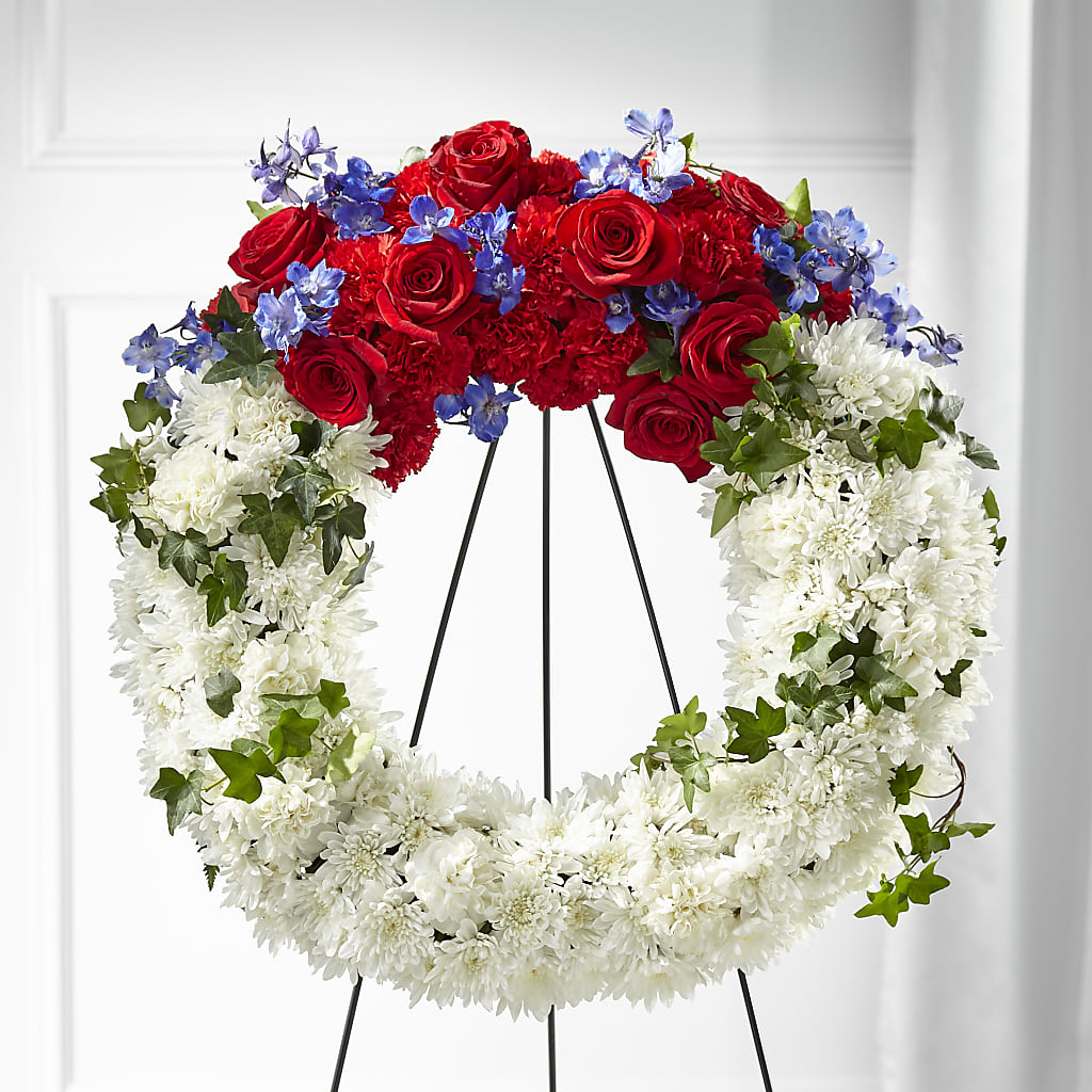 Patriotic Passion Wreath – Seasons Design Studio-fmi, Houston TX