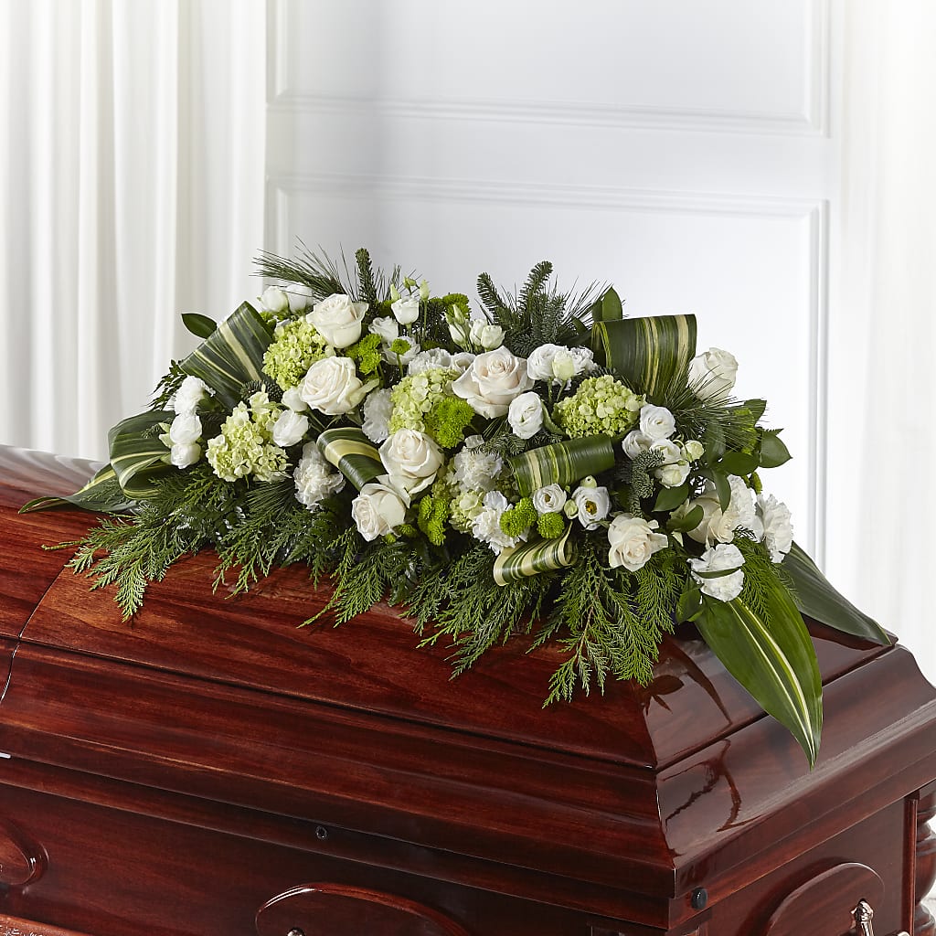 Hopeful Gesture Casket Spray – Seasons Design Studio-fmi, Houston TX