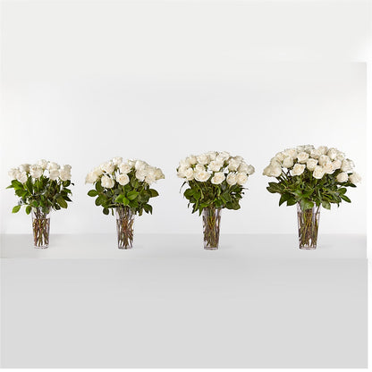 Long Stem White Rose Bouquet –  Seasons Design Studio-fmi, Houston TX