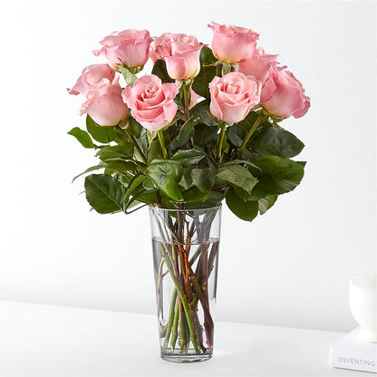 Long Stem Pink Rose Bouquet –  Seasons Design Studio-fmi, Houston TX