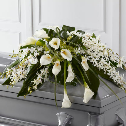 Angel Wings Casket Spray –  Seasons Design Studio-fmi, Houston TX