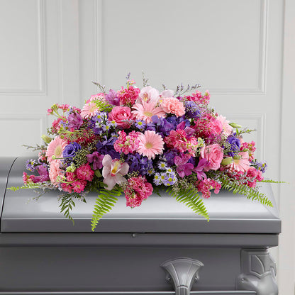 Glorious Garden Casket Spray –  Seasons Design Studio-fmi, Houston TX
