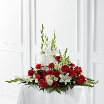 Crimson & White Arrangement –  Seasons Design Studio-fmi, Houston TX