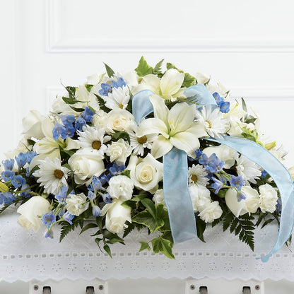 Tender Treasure Casket Spray –  Seasons Design Studio-fmi, Houston TX