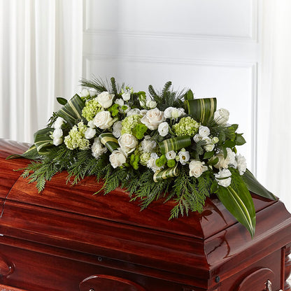 Hopeful Gesture Casket Spray –  Seasons Design Studio-fmi, Houston TX