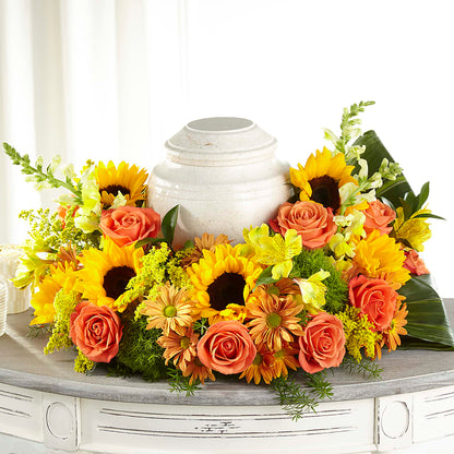 Faithful Sunflower Cremation Adornment –  Seasons Design Studio-fmi, Houston TX