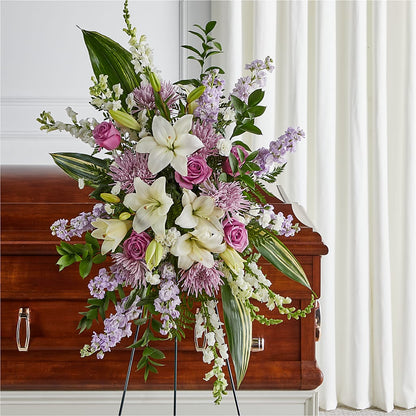 Grateful Hearts Standing Spray –  Seasons Design Studio-fmi, Houston TX